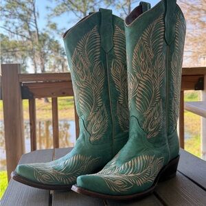 Circle G Bright Turquoise Boot size 7